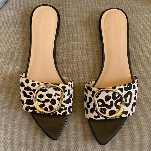 Something Navy Shoes - Something Navy Cassie Genuine Calf Hair Slide Sandal EUC